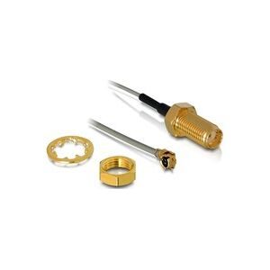 DeLock, Delock WLAN-Antennen Verlängerungskabel [1x IPEX-Stecker - 1x SMA-Buchse] 20.00 cm Grau vergoldete Steckkontakte