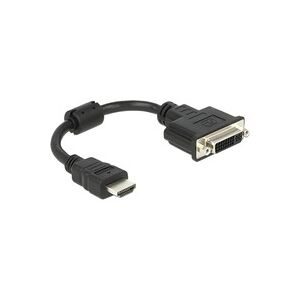 DeLock, Delock 65327 HDMI / DVI Adapter [1x HDMI-Stecker - 1x DVI-Buchse 24+5pol.] Schwarz 0.20 m