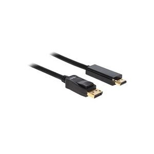 DeLock, Delock DisplayPort / HDMI Anschlusskabel DisplayPort Stecker, HDMI-A Stecker 2 m Schwarz 82587 dreifach geschirmt,