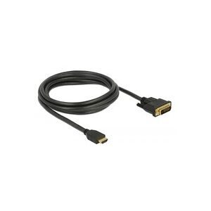 DeLock, Delock HDMI / DVI Anschlusskabel HDMI-A Stecker, DVI-D 24+1pol. Stecker 2 m Schwarz 85654 dreifach geschirmt, vergoldete