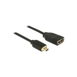 DeLock, Delock HDMI Anschlusskabel HDMI-A Buchse, HDMI-Micro-D Stecker 0.23 m Schwarz 65687 vergoldete Steckkontakte, 4K UHD