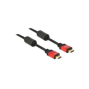 DeLock, Delock HDMI Anschlusskabel HDMI-A Stecker, HDMI-A Stecker 5.00 m Rot/Schwarz 84335 vergoldete Steckkontakte, mit