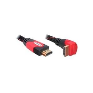 DeLock, Delock HDMI Anschlusskabel HDMI-A Stecker 2 m Schwarz, Rot 82686 Rund, 4K UHD, verdrillt, vergoldete Steckkontakte