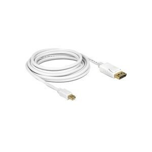 DeLock, Delock Mini-DisplayPort / DisplayPort Adapterkabel Mini DisplayPort Stecker, DisplayPort Stecker 3.00 m Weiß 83483