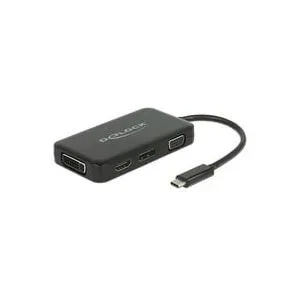 DeLock, DeLock - multiadapter usb-c - dp/dvi-d/hdmi/vga, Schwarz