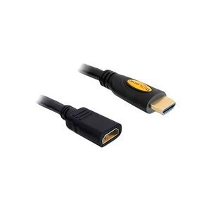 DeLock, Delock HDMI Verlängerungskabel HDMI-A Stecker, HDMI-A Buchse 1.00 m Schwarz 83079 4K UHD, vergoldete Steckkontakte