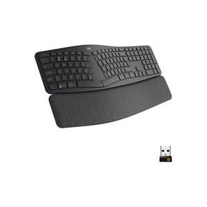 Logitech, Logitech ERGO K860 Kabellos Tastatur Deutsch, QWERTZ Schwarz Geteilte Tastatur, Ergonomisch, Handballenauflage,