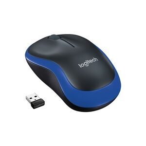Logitech, Logitech Kabellose Ergonomische Optische Maus M185 Für Rechts- und Linkshänder USB-A Nano Receiver Schwarz, Blau