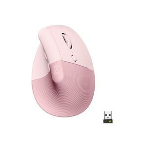 Logitech, Logitech - Lift Maus rechts RF Wireless + Bluetooth Optisch 4000 DPI, Pink