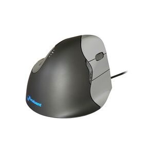 Evoluent, Evoluent Vertical Mouse 4 VM4R Ergonomische Maus USB Optisch Schwarz, Silber 6 Tasten 2800 dpi Ergonomisch