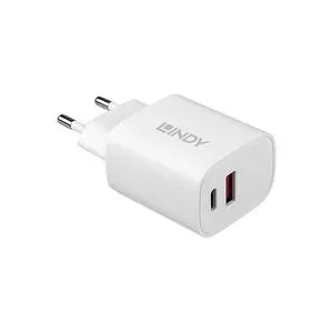 LINDY, LINDY 20W USB Typ A & C Charger USB Ladegerät 20 W 1x USB-A, 1x USB-C® Weiß Innenbereich