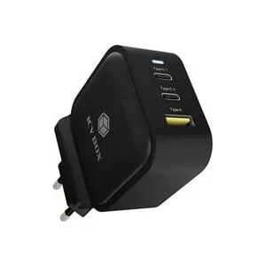 ICY BOX, ICY BOX GaN Wandladegerät USB-C® Adapter 65 W USB-C® Stecker, USB-A Stecker USB PD 3.0, Quick Charge 3.0 Schwarz