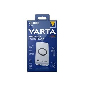VARTA, Varta 57909 Powerbank 20000 mAh Pass-Through Charging, Quick Charge 3.0, USB PD, Qi Wireless Charging LiPo USB-C® PD