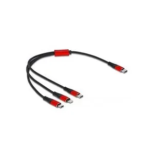 DeLock, Delock USB-Ladekabel USB 2.0 USB-C® Stecker, USB-C® Stecker, USB-Micro-B Stecker, Apple Lightning Stecker 0.30 m