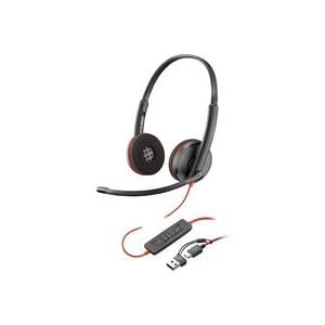 HP Poly, HP Poly Blackwire C3220 Over Ear Headset kabelgebunden Stereo Schwarz Headset, Lautstärkeregelung,
