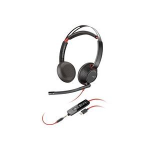 HP Poly, HP Poly Headset Blackwire C5220 Stereo USB- On Ear Headset Stereo Schwarz Noise Cancelling Computer