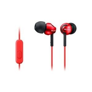 Sony, Sony MDR-EX110AP In Ear Kopfhörer kabelgebunden Stereo Rot Headset Handy