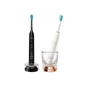 Philips Sonicare, Philips Sonicare Elektrische Zahnbürste "DiamondClean 9000 HX9914" 2 Stk. Aufsteckbürsten DiamondClean Premium Schallzahnbürste, Doppelpack inkl. Ladeglas