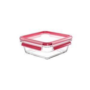 Emsa, Emsa Clip & Close Frischhaltedose 0.8 l Glas mit Deckel, wasserdicht, BPA-frei Transparent, Rot 600747