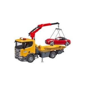 Bruder, Scania Super 560R Abschlepp-LKW mit Light & Sound Modul und Roadster, Modellfahrzeug
