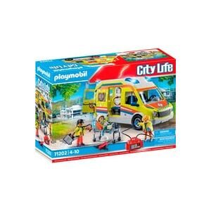 PLAYMOBIL, 71202 City Life - Rettungswagen mit Licht und Sound, Konstruktionsspielzeug