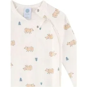 Sanetta, Sanetta Schlafoverall mit Klappfuß Bären natur/braun