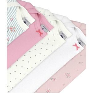 Petit Bateau, 5er-Pack Bodys kurzarm Blumen Herzen