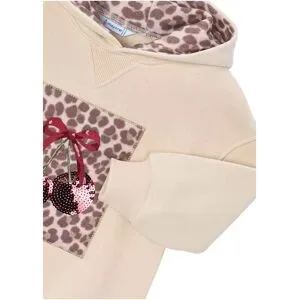 Mayoral, Sweatkleid langarm mit Kapuze Kirschen Leoprint