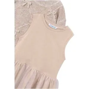 Mayoral, 2-tlg. Set Pullover Schleifen und Tüllkleid ohne Arm
