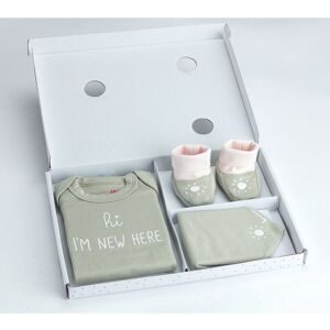 Bornino, 3-tlg. Geschenkset Body langarm, Schühchen und Dreieckstuch