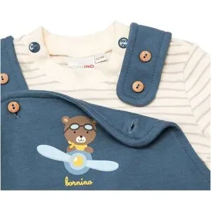 Bornino, 2-tlg. Set Latzhose mit Shirt Ringel Bär