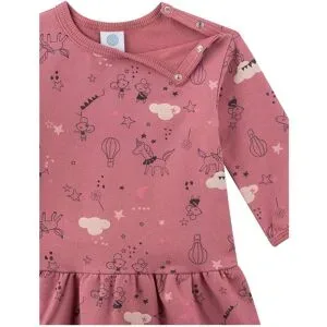 Sanetta, Sanetta Sweatkleid langarm Mäuse Einhörner dunkelrosa