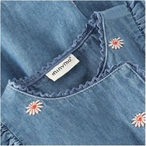 MINYMO, Chambray-Kleid ohne Arm Blumen