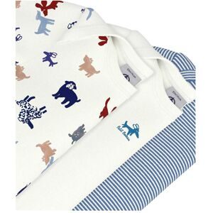 Petit Bateau, 3er-Pack Bodys kurzarm Ringel Hunde