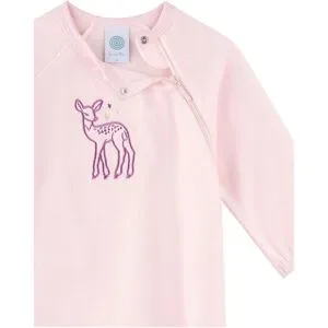Sanetta, Sanetta Nicki-Schlafoverall mit Klappfuß Reh rosa