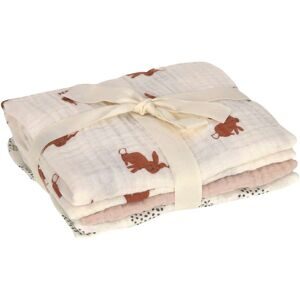 Lässig, LÄSSIG Mulltücher M 3er Pack Little Forest Rabbit 60 x 60 cm