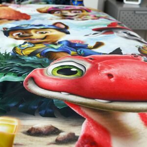 Baby Best, Renforcé Wende-Bettwäsche Paw Patrol Dino Movie 80x80 / 135x200 cm