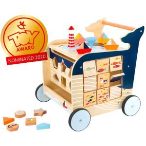small foot®, small foot® Lauflernwagen WAL 7-teilig aus Holz in dunkelblau
