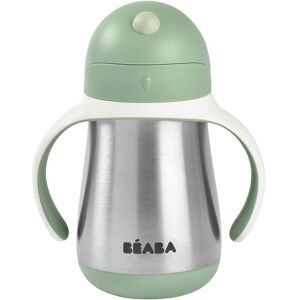 Beaba, Trinklernbecher mit Griffen und Strohalm aus Edelstahl 250 ml