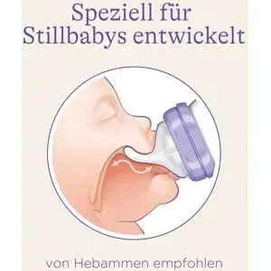 Lansinoh, Babyflasche mit NaturalWave®Sauger M, Glas, Weithals, 240 ml