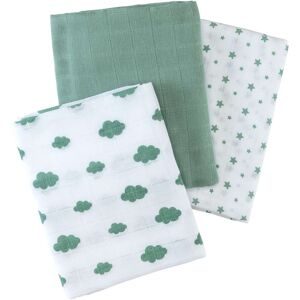 Bornino, 3er-Pack Mullwindeln Wolken und Sterne 80x80 cm