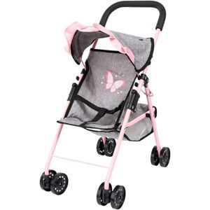 Bayer, Bayer Puppenbuggy »grau/rosa«, (Set), mit Puppenbett, Wickeltasche, Geschirr, Flasche, Latz und Spielbogen