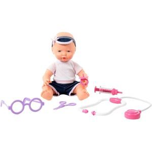 POLESIE, Puppe Fröhliches Baby 35cm mit Schnuller & Doktorset