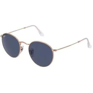 Rayban, Ray-Ban Round Metal Blau auf Rotgold S | Sonnenbrillen