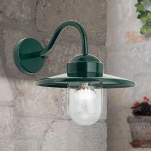 LIVIQUE, Wandlampe aussen Edward Grün Aluminium 38 cm - Wandlampe aussen
