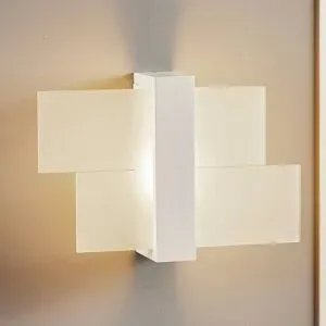 Wandlampe Shifted 1 SOLLUX LIGHTING, dimmbar, weiß / opal, für Wohn- / Esszimmer, Glas, Modern, Wandleuchte, Wandlampe Innen