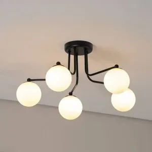Deckenlampe Astral SOLLUX LIGHTING, dimmbar, schwarz, für Wohn- / Esszimmer, Glas, Modern, Deckenlampe