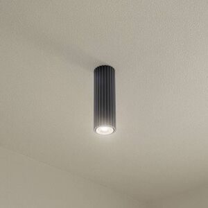 Deckenlampe Karbon SOLLUX LIGHTING, dimmbar, schwarz, für Wohn- / Esszimmer, Aluminium, Modern, Deckenlampe