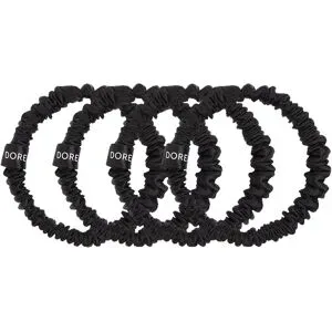 Dore & Rose, Dore & Rose Scrunchie 1 cm Set Black Haargummi 4 Stk