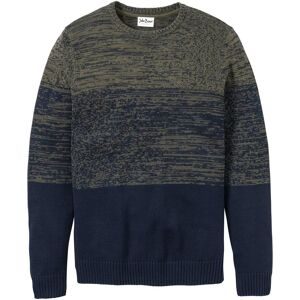bonprix, bonprix Strickpullover "Feinstrickpullover mit Komfortschnitt und Baumwolle" bequeme Form mit Rundhalsausschnitt, Regular fit, Colourblocking